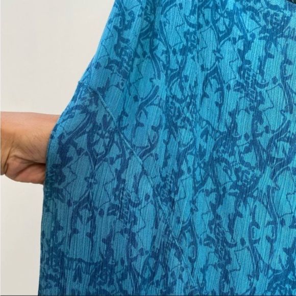 Free People Blue and Green Strapless Wide-Leg Jumpsuit - Picture 3 of 5